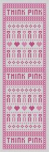 Think Pink Band Sampler Bookmark stitch view