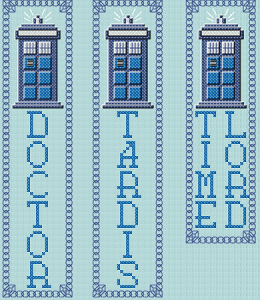 Doctor Who Bookmarks stitched views