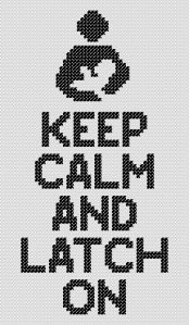 Keep Calm and Latch On stitched view