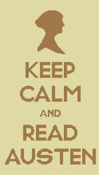 Keep Calm and Read Austen stitched view small