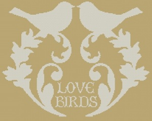 Love Birds stitched view